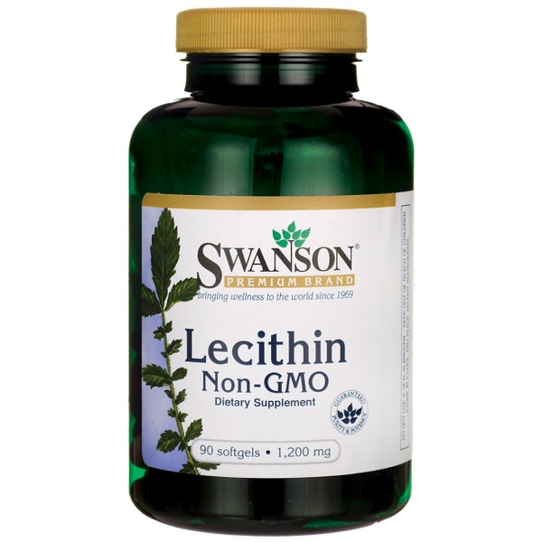 Swanson, Lecithin Non-GMO 1200mg, 90 капсул