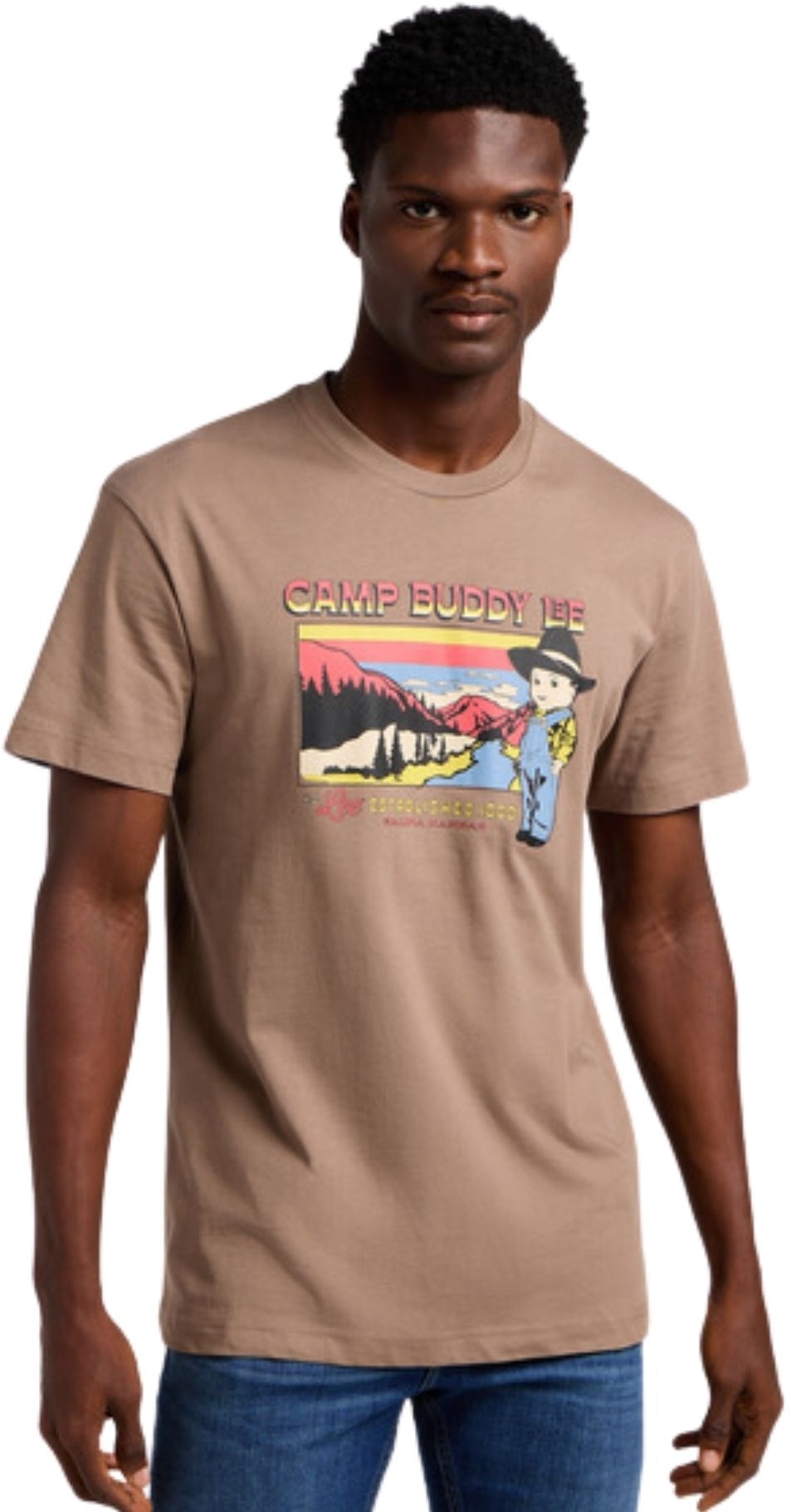 

Футболка мужская Lee CAMP TEE коричневая M, Коричневый, CAMP TEE