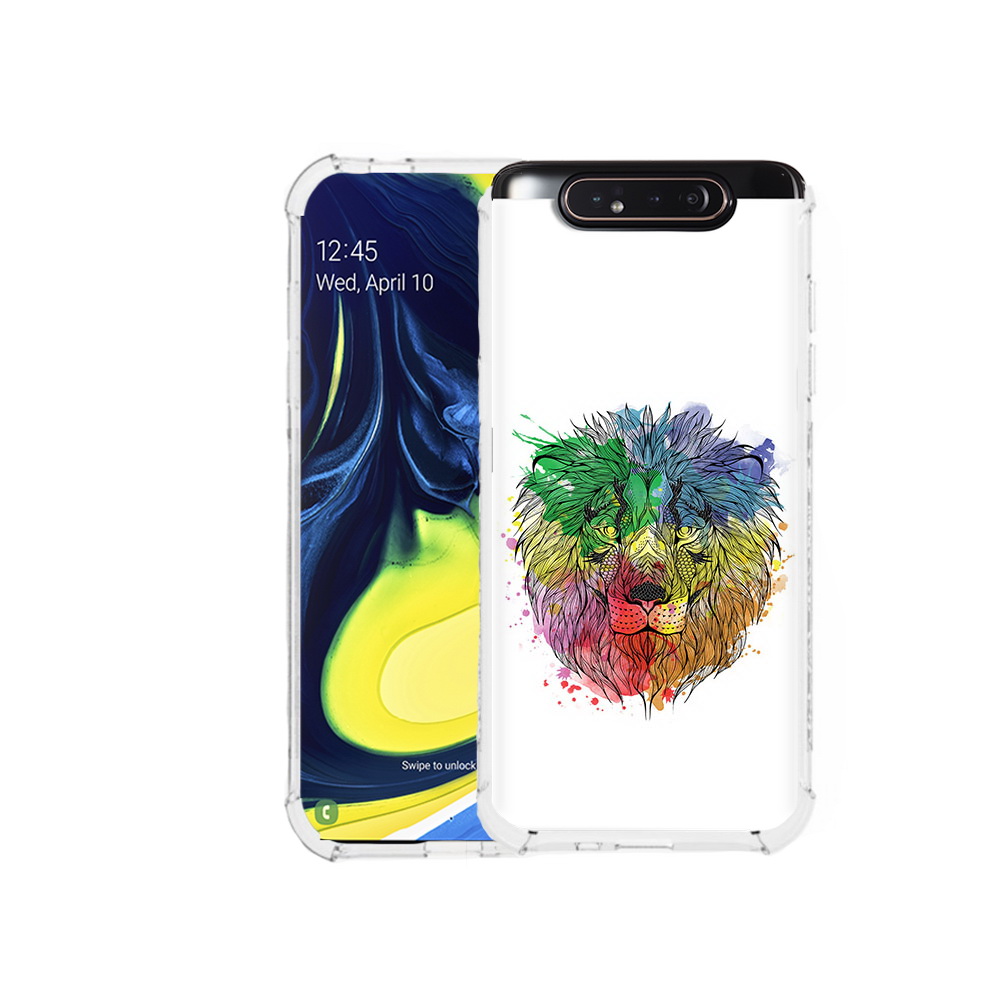 

Чехол MyPads Tocco для Samsung Galaxy A80 разноцветный гордый лев (PT128473.599.573), Прозрачный, Tocco