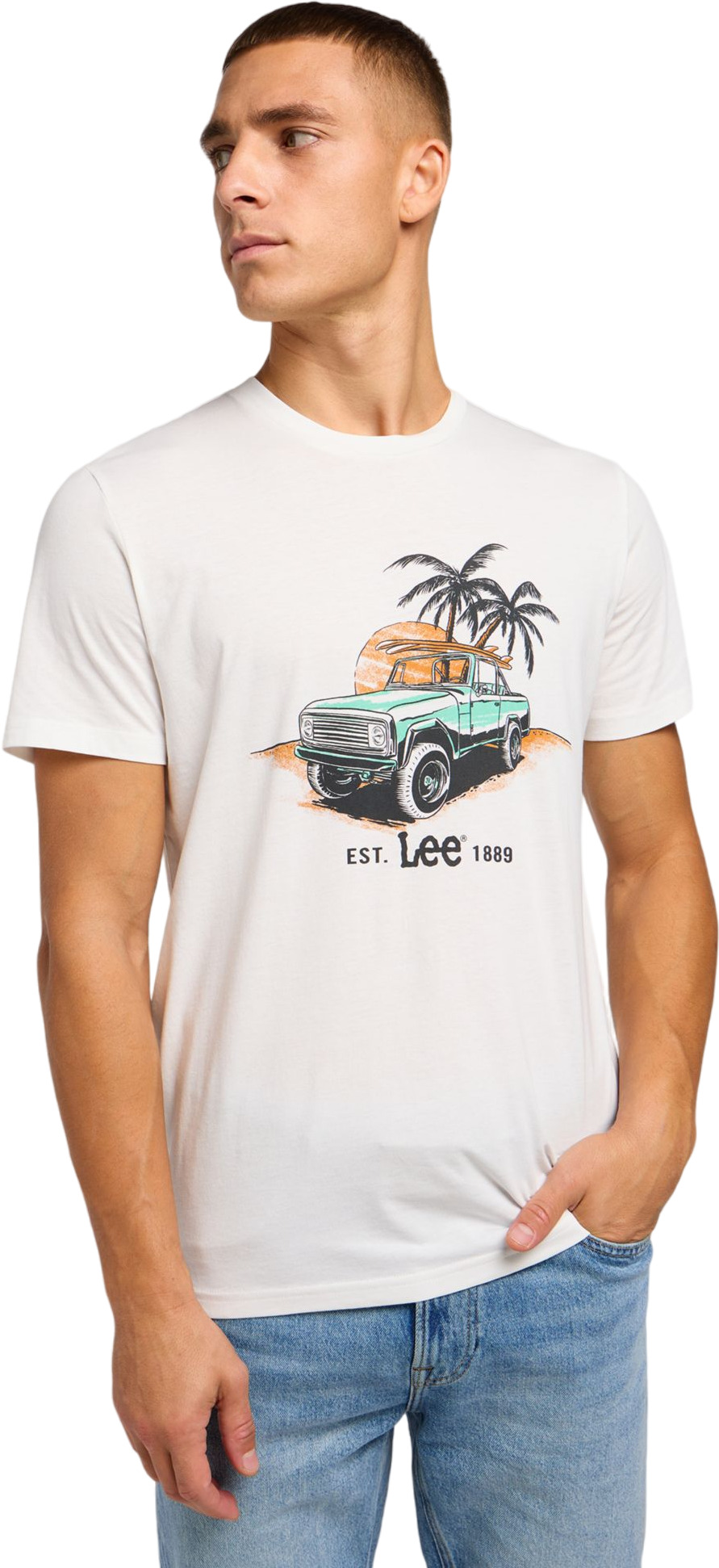 

Футболка мужская Lee GRAPHIC TEE белая L, Белый, GRAPHIC TEE
