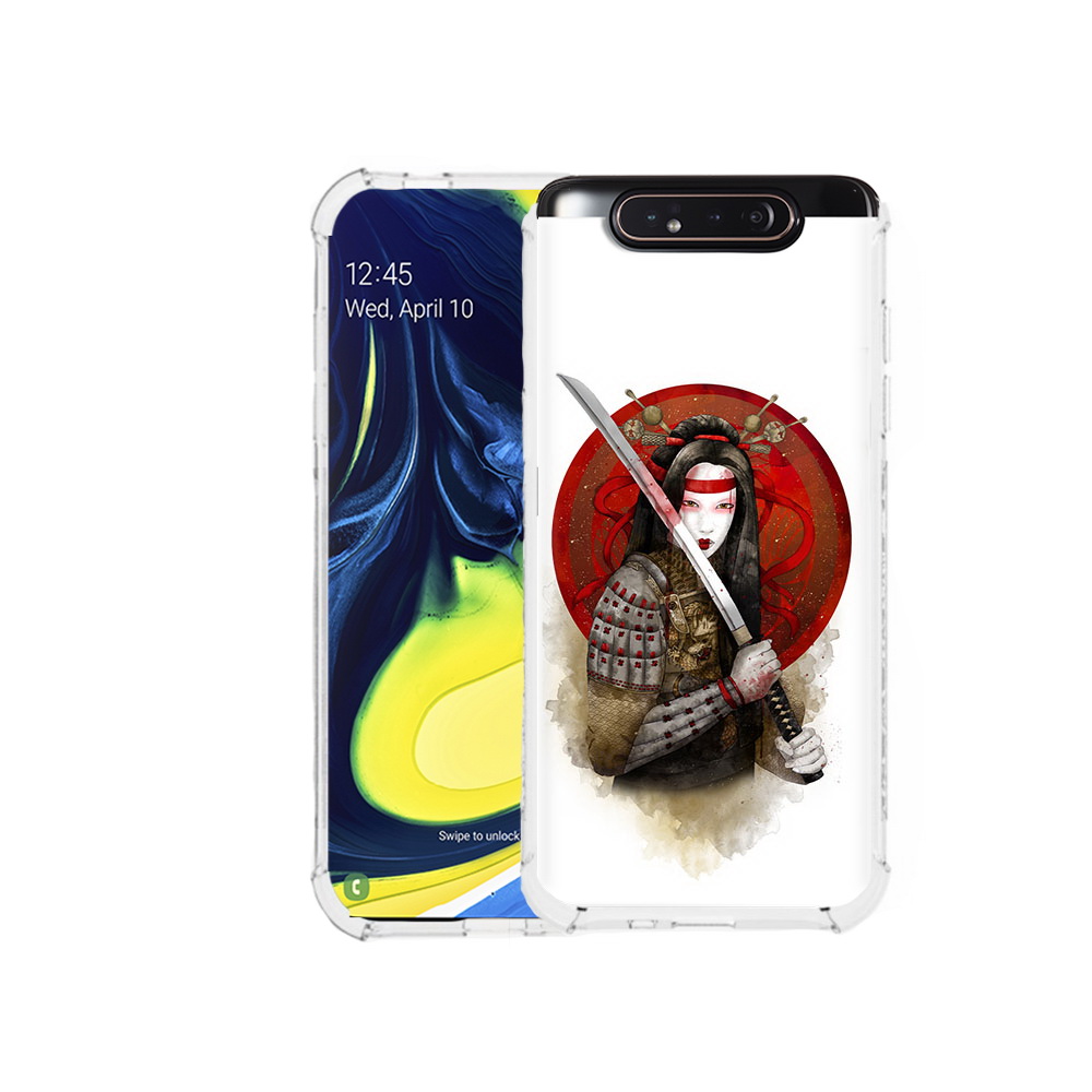 

Чехол MyPads Tocco для Samsung Galaxy A80 рисованная девушка с катаной (PT128473.599.580), Прозрачный, Tocco