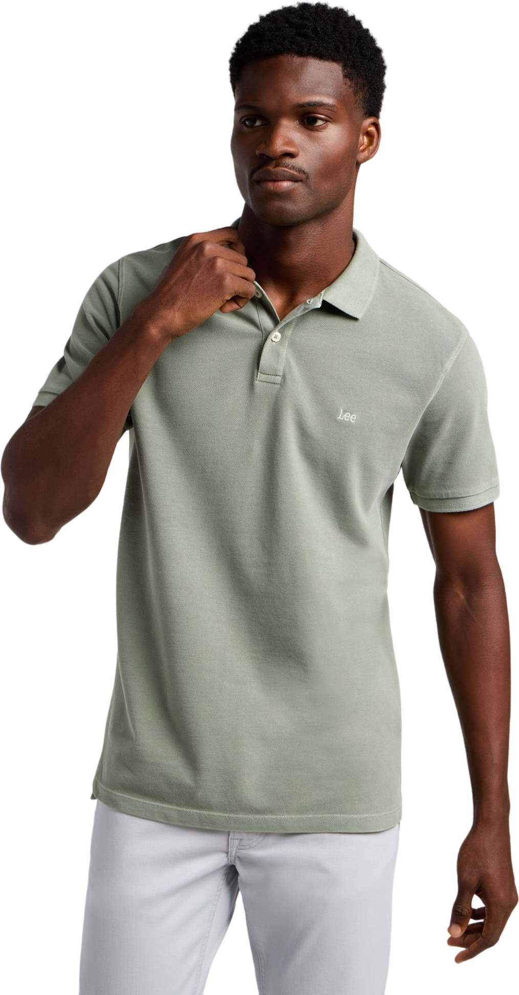 

Футболка мужская Lee NATURAL DYE POLO зеленая L/REG, Зеленый, NATURAL DYE POLO