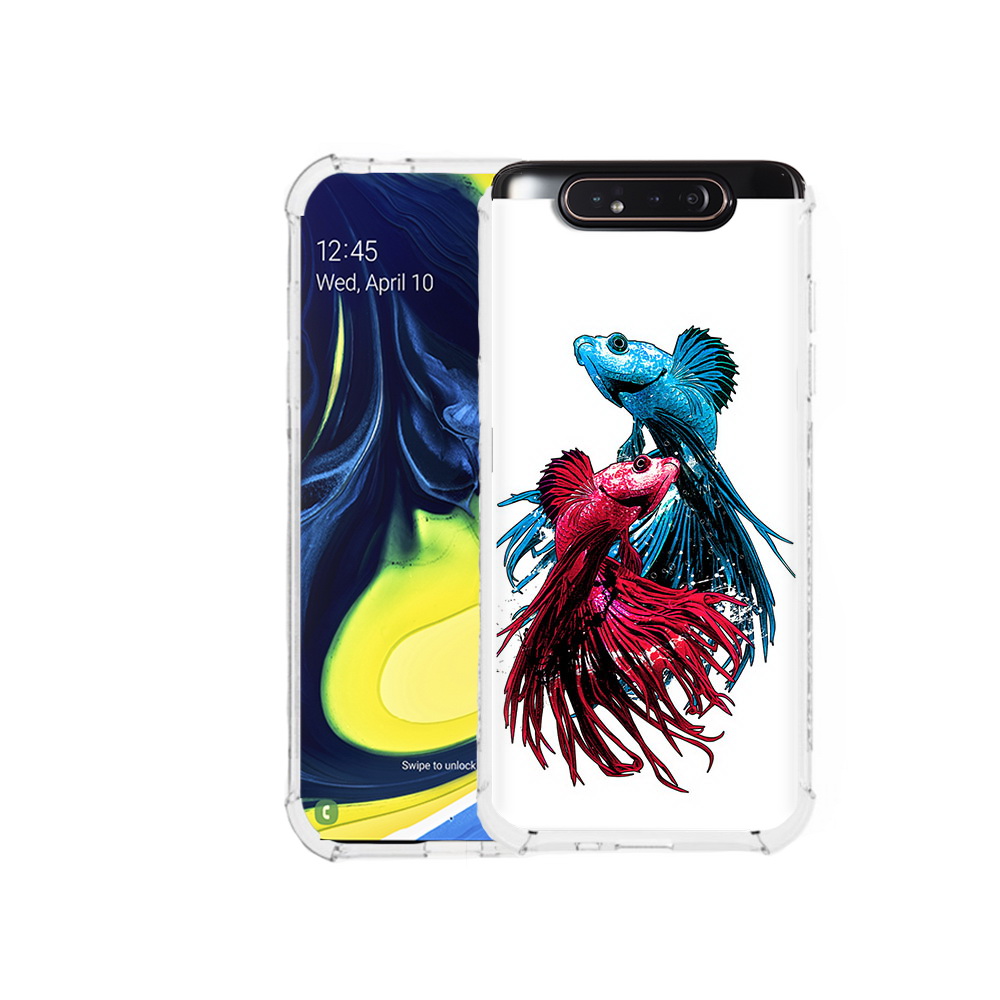 

Чехол MyPads Tocco для Samsung Galaxy A80 рыбы петушки (PT128473.599.592), Прозрачный, Tocco
