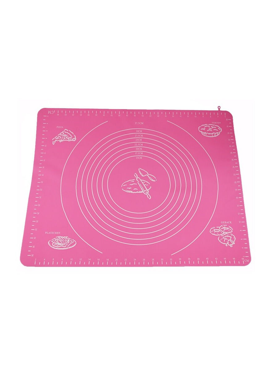 фото Силиконовый коврик для раскатывания теста, 70х50 см (цвет: розовый ) nobrand