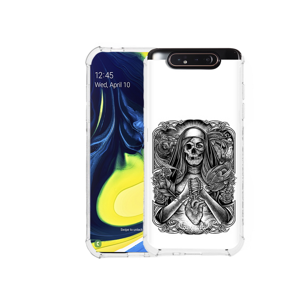 

Чехол MyPads Tocco для Samsung Galaxy A80 скелет с сердцем (PT128473.599.603), Прозрачный, Tocco