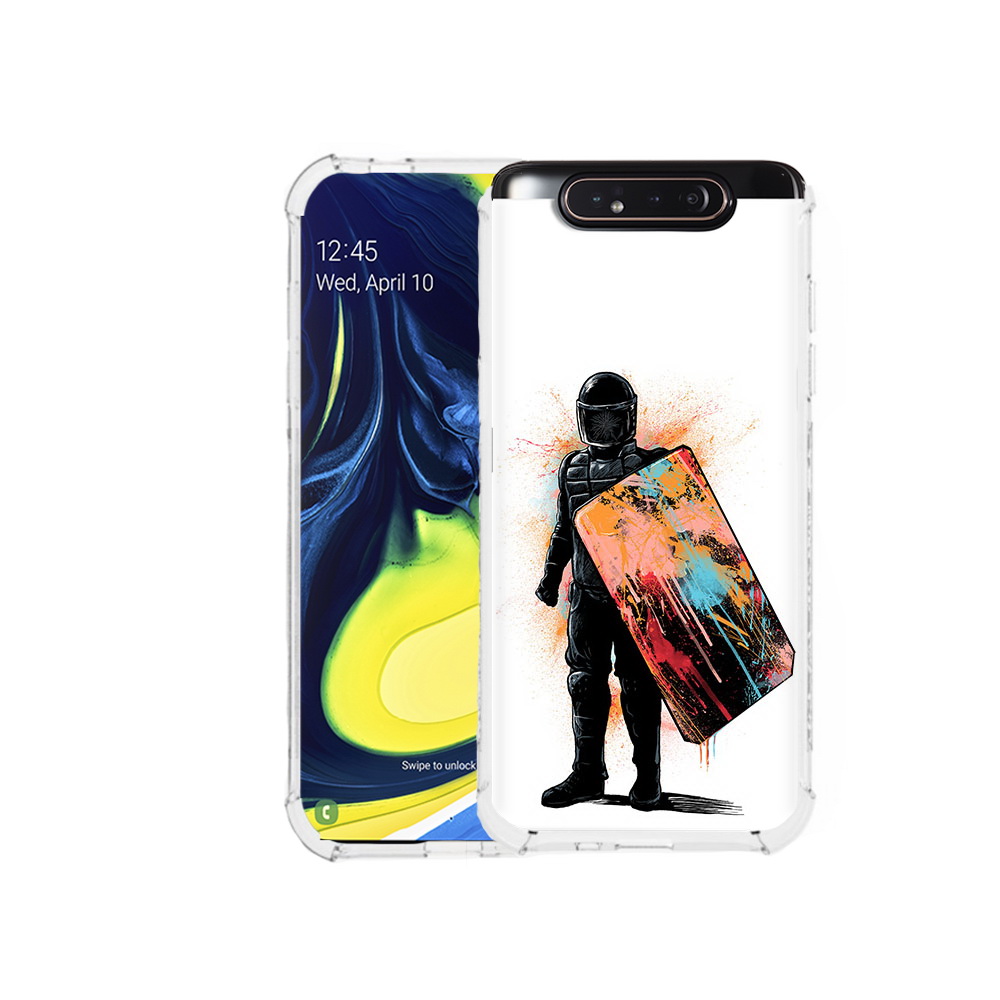 

Чехол MyPads Tocco для Samsung Galaxy A80 солдат с красочным щитом (PT128473.599.614), Прозрачный, Tocco