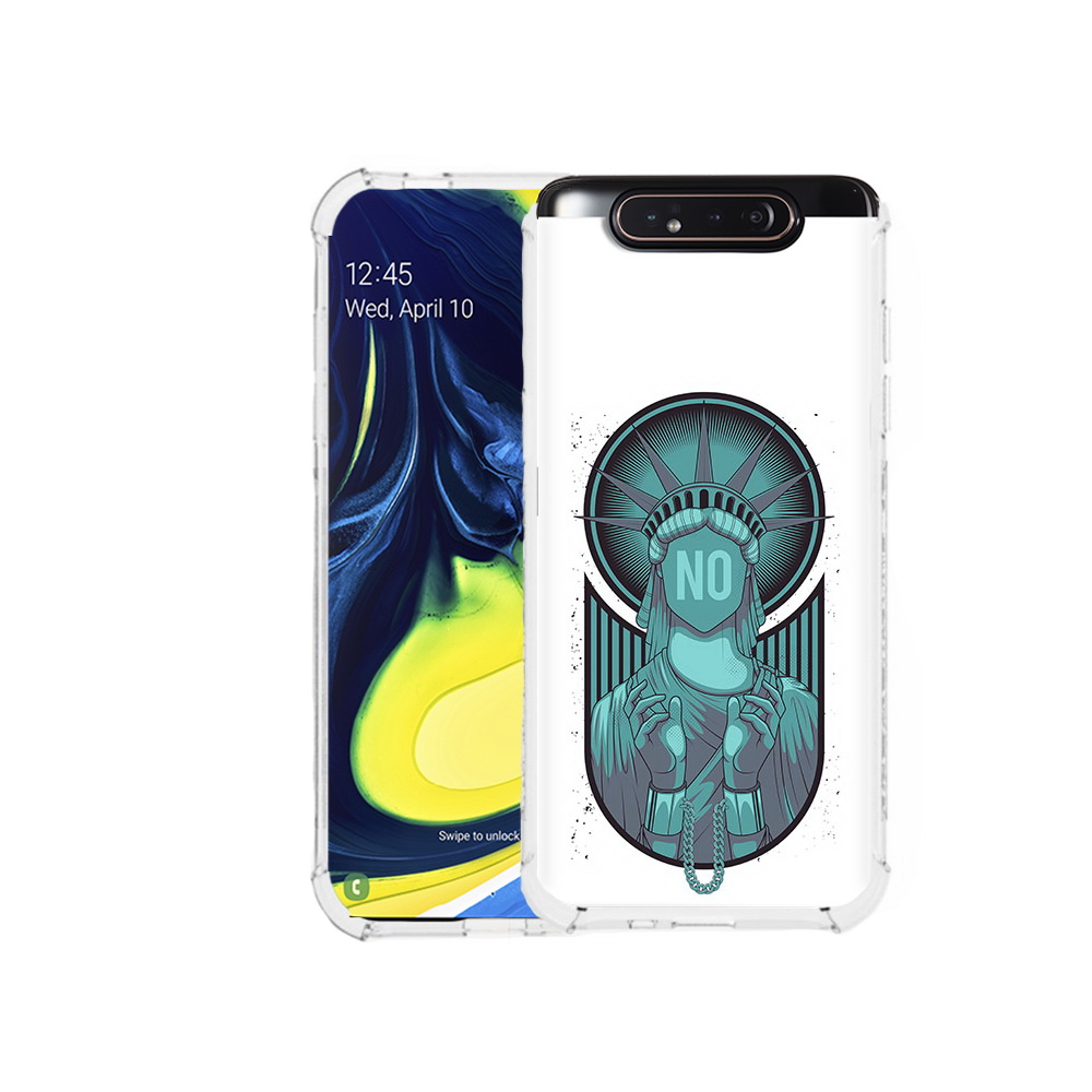 

Чехол MyPads Tocco для Samsung Galaxy A80 статуя свободы зеленый (PT128473.599.623), Прозрачный, Tocco