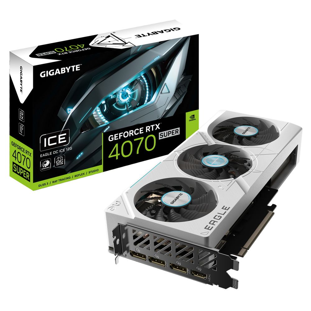 

Видеокарта GIGABYTE NVIDIA GeForce RTX 4070 SUPER EAGLE ICE OC, GeForce RTX 4070 SUPER EAGLE ICE OC