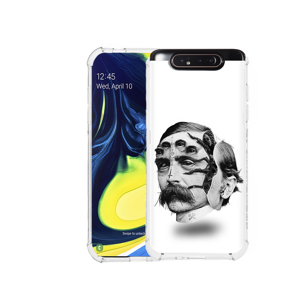

Чехол MyPads Tocco для Samsung Galaxy A80 страшное лицо мужчины (PT128473.599.629), Прозрачный, Tocco