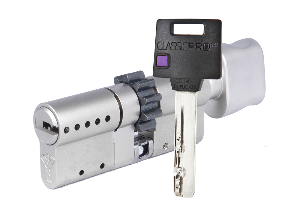 

Цилиндр Mul-t-Lock Classic Pro ключ-вертушка (размер 50х40 мм) - Никель, Шестеренка, Серебристый