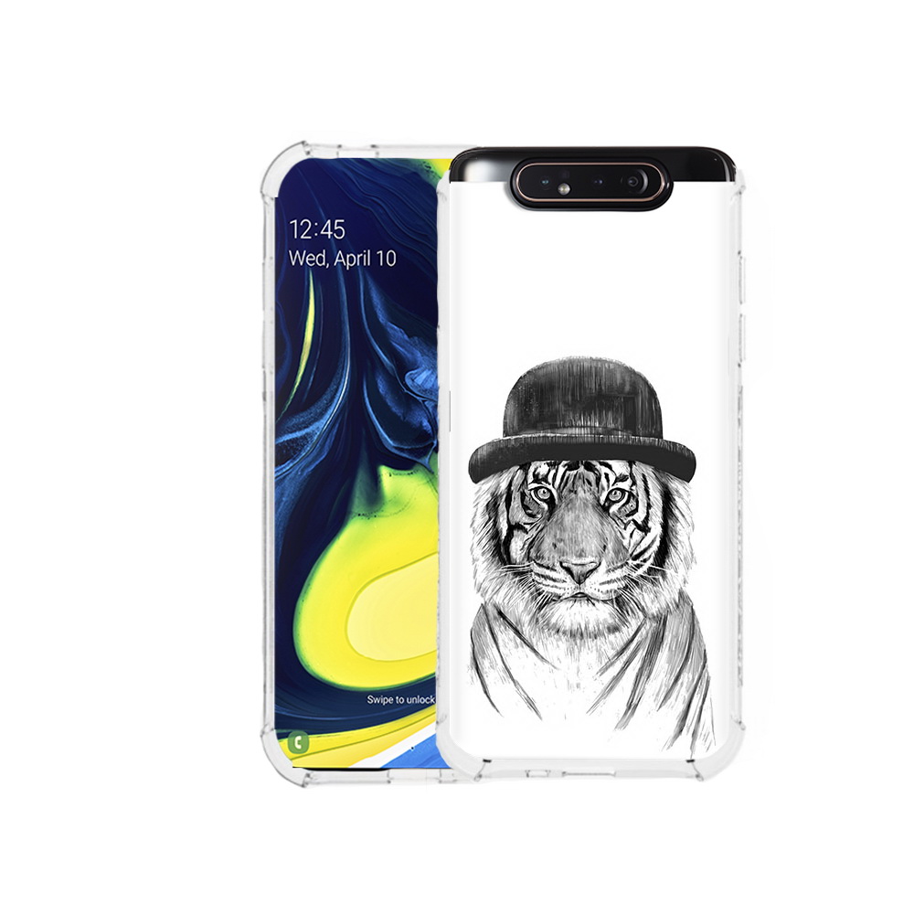 

Чехол MyPads Tocco для Samsung Galaxy A80 тигр британец (PT128473.599.641), Прозрачный, Tocco