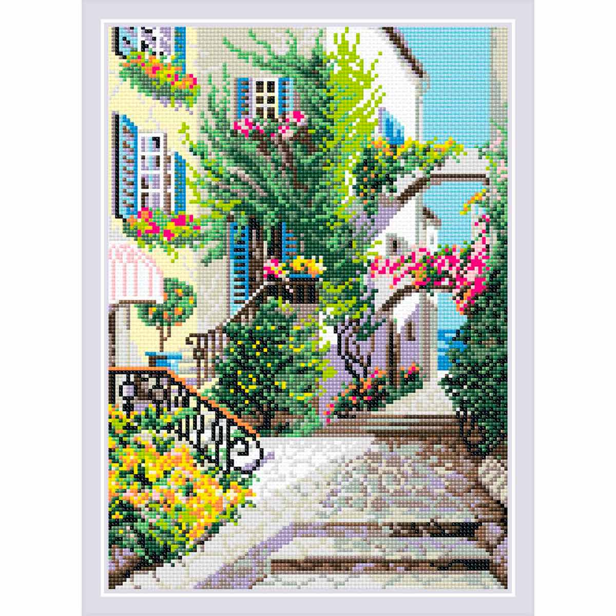 

Алмазная вышивка Риолис Итальянский дворик, 27x38 см, Итальянский дворик