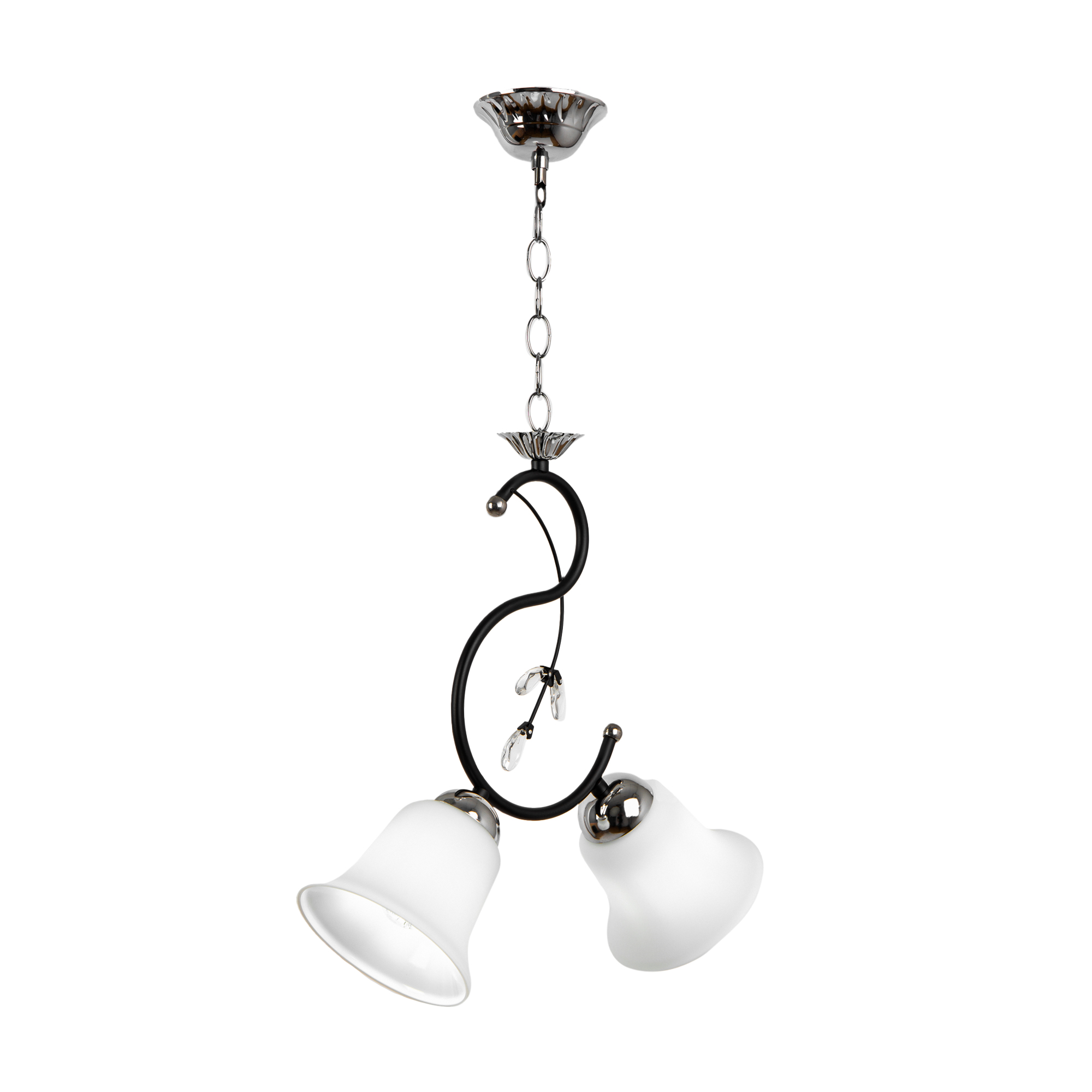 

Люстра HIPER H087-2 2 плафона Е27 60Вт BLACK/CHROME