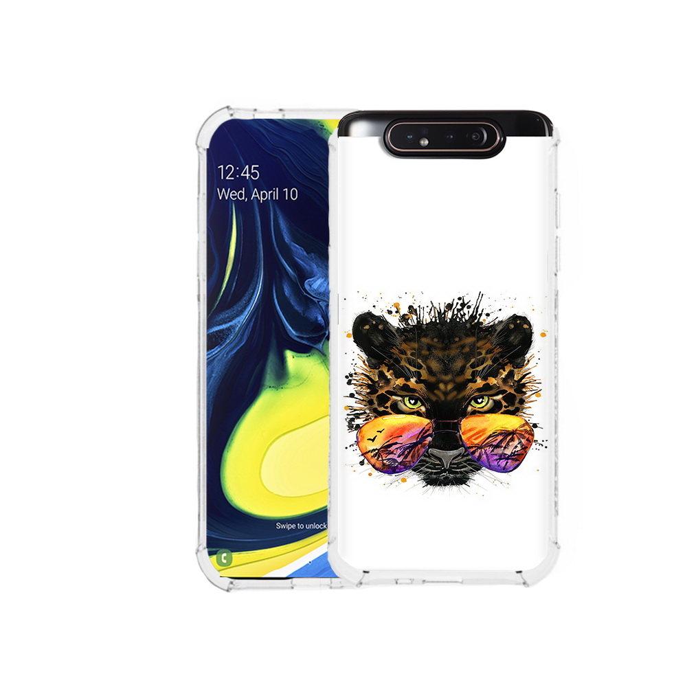 

Чехол MyPads Tocco для Samsung Galaxy A80 тропический леопард (PT128473.599.649), Прозрачный, Tocco