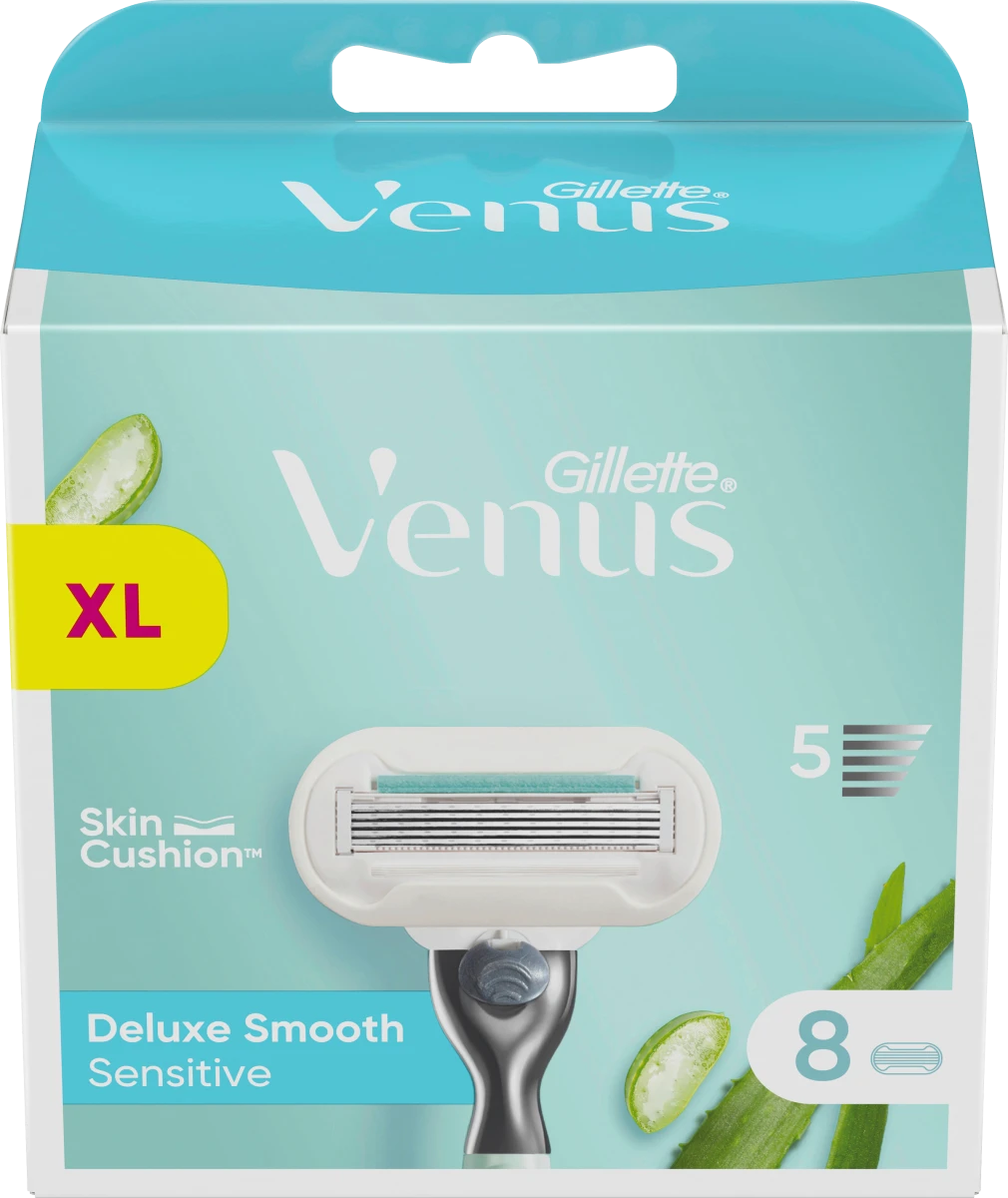 Бритвенные лезвия Gillette Venus Deluxe Smooth Sensitive, 8 шт бритвенный станок gillette mach3 3 лезвия 1 сменная кассета