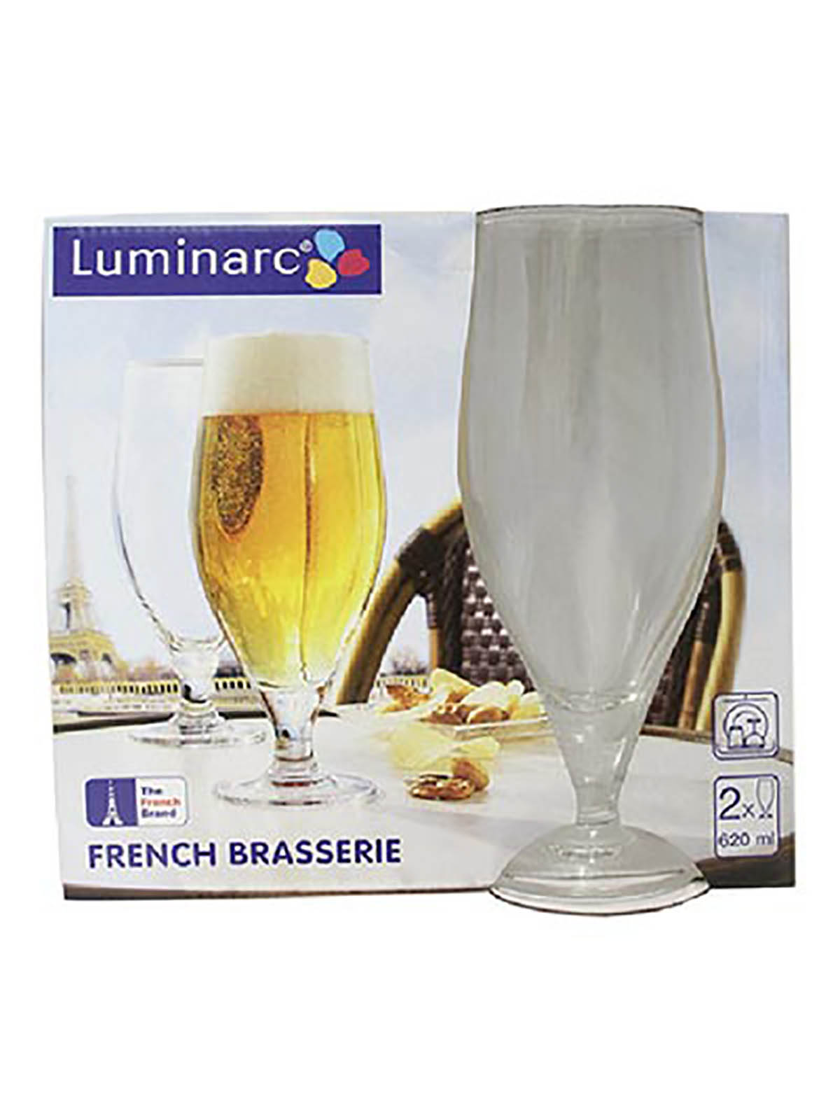

Бокалы для пива Luminarc Французский ресторанчик, стеклянные, 620 мл, 2 шт, Прозрачный