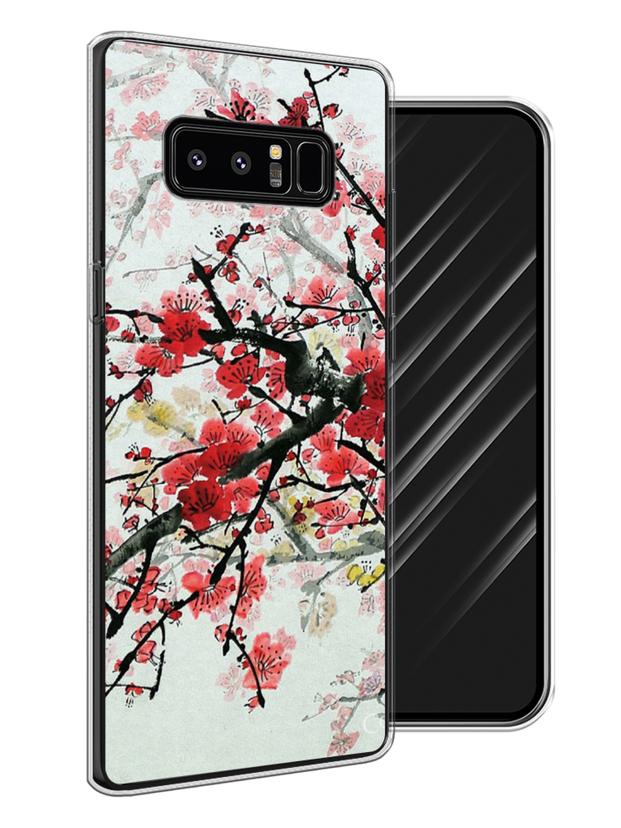 

Чехол Awog на Samsung Galaxy Note 8 "Сакура", Розовый;черный, 25250-4