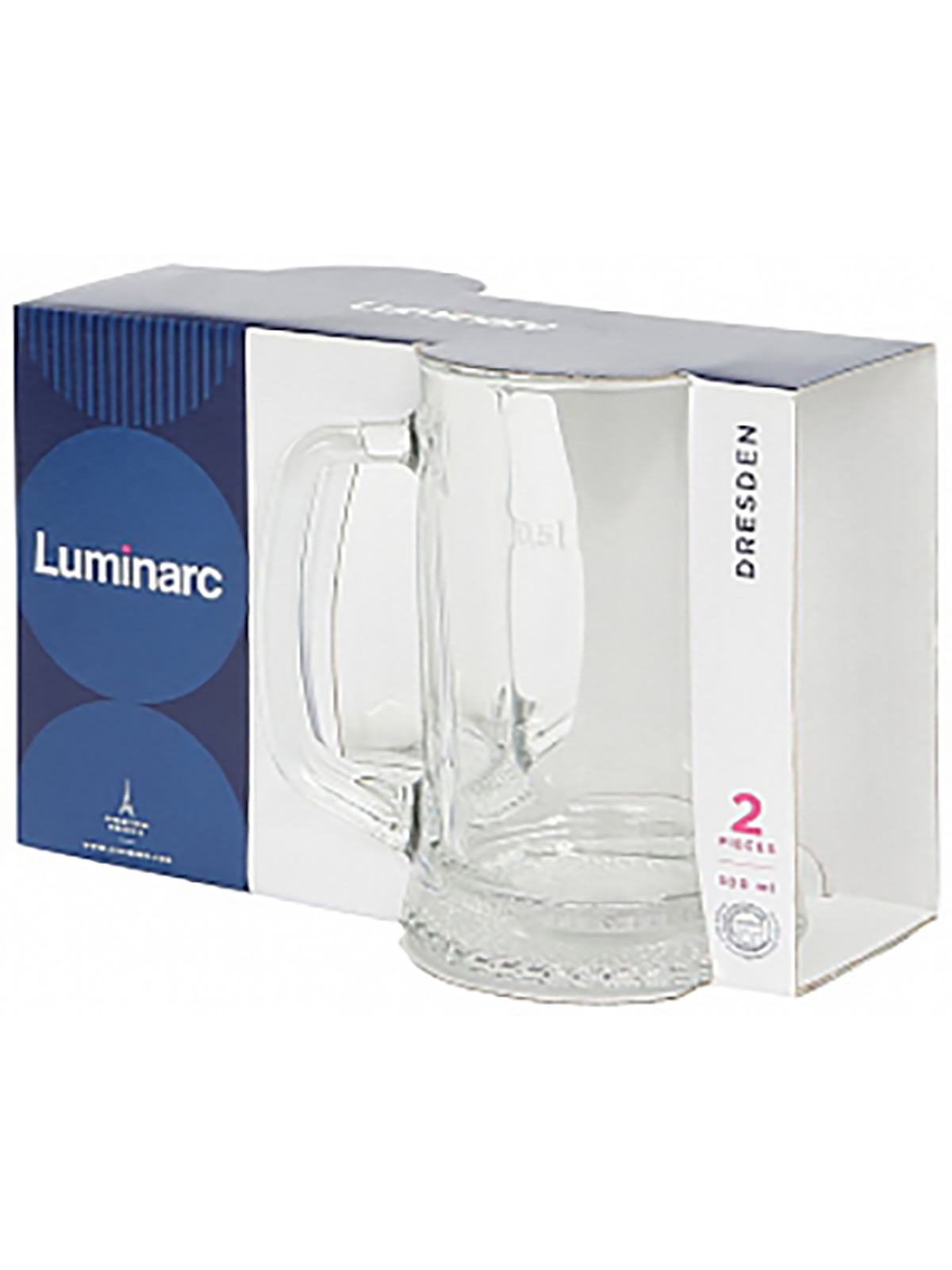 

Кружки пивные 2 шт Luminarc Дымчатая, стеклянные, 500 мл