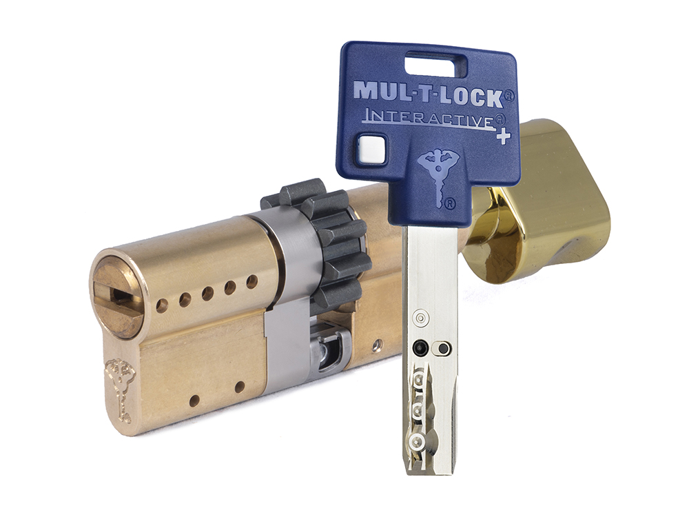 

Цилиндр Mul-t-Lock Interactive+ ключ-вертушка (размер 40х31 мм) - Латунь, Шестеренка, Золотистый