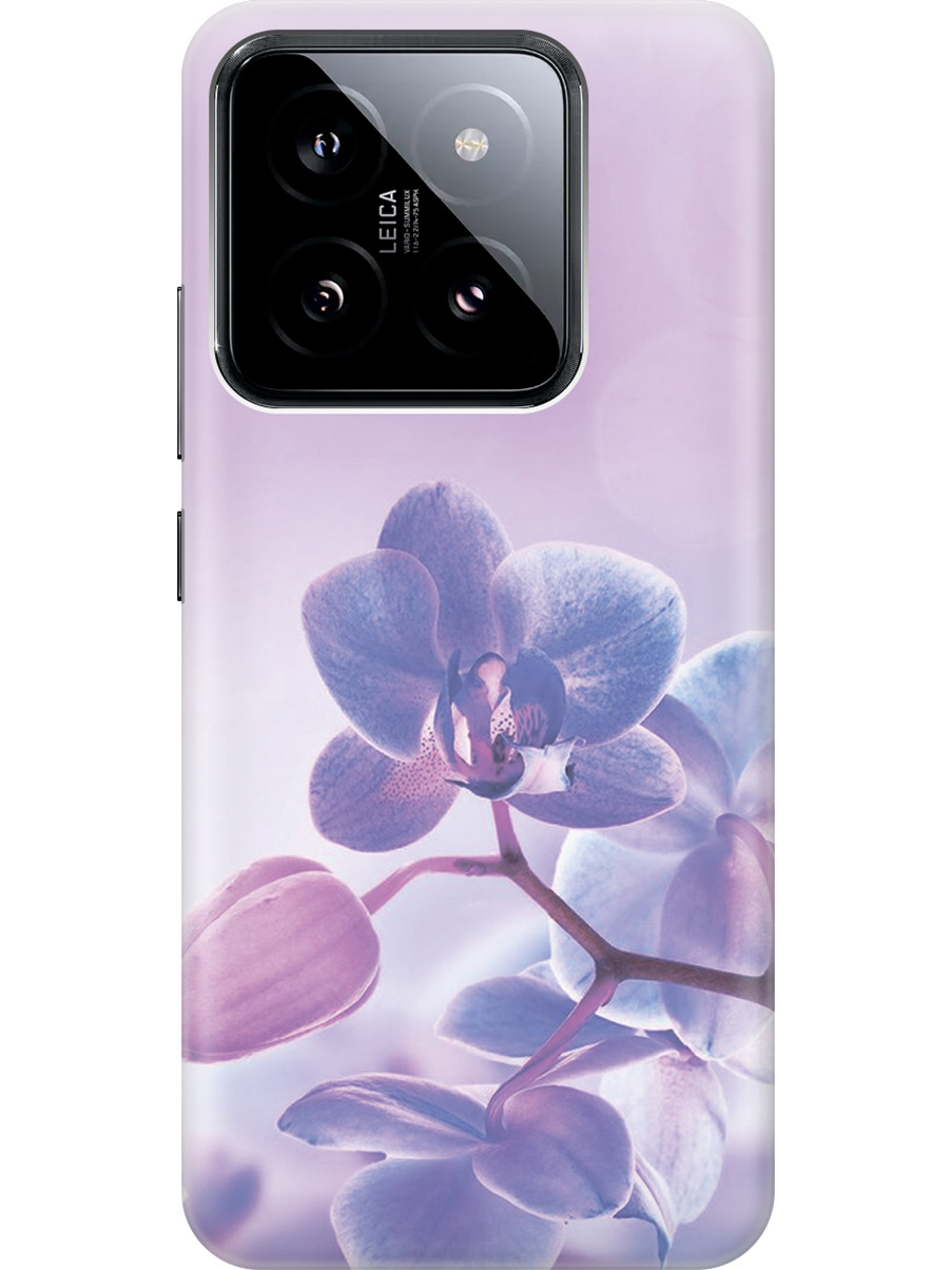 

Силиконовый чехол на Xiaomi 14 с рисунком "Лиловые орхидеи", Голубой;фиолетовый, 20012082