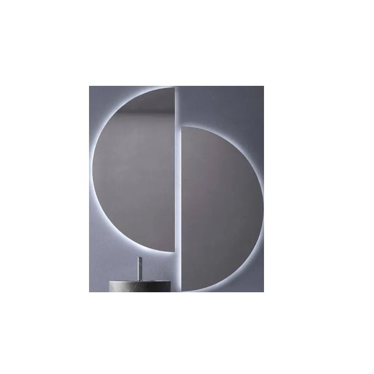 

Зеркало круглое парящее Moon 60*30 2 половины для ванны с нейтральной LED-подсветкой, Белый, Moon 2 половины с нейтральной LED-подсветкой
