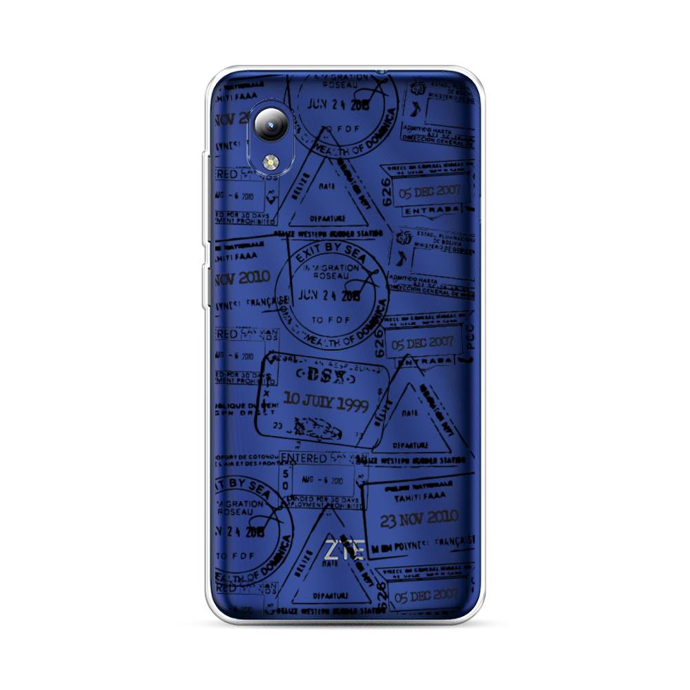 

Чехол на ZTE Blade A3 2019 "Visa stamps 2", Белый;черный;серый, 134750-2