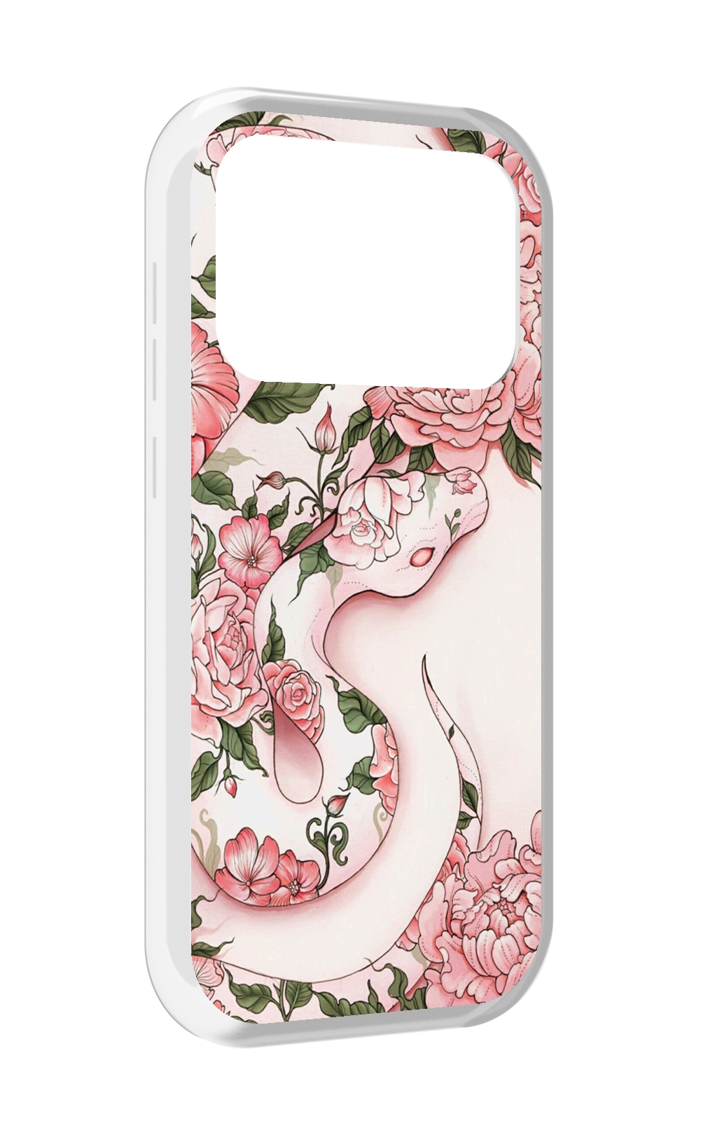 

Чехол MyPads змея-в-розовых-цветах женский для Oukitel F150 Air1 Pro / F150 Air1, Прозрачный, Tocco