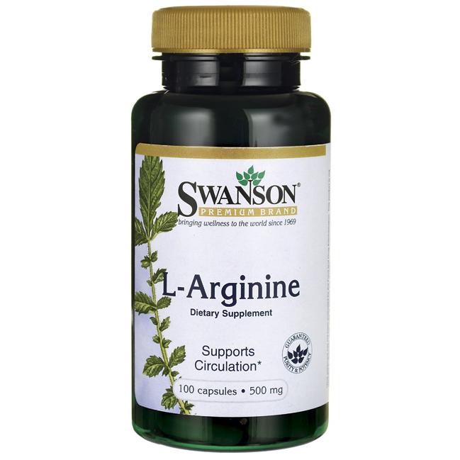 Swanson, L-Arginine 500mg, 100 капсул