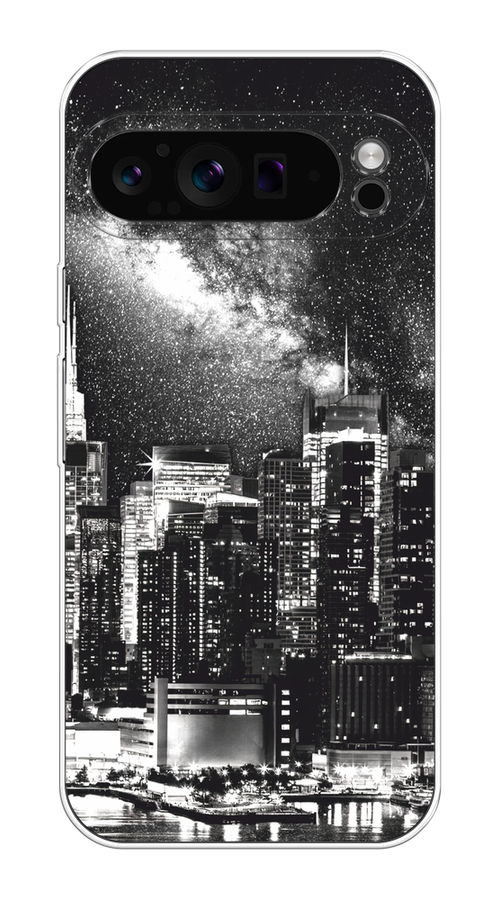 

Чехол на Google Pixel 9 Pro "Ночной Нью-Йорк", Черный;серый;белый, 272050-1