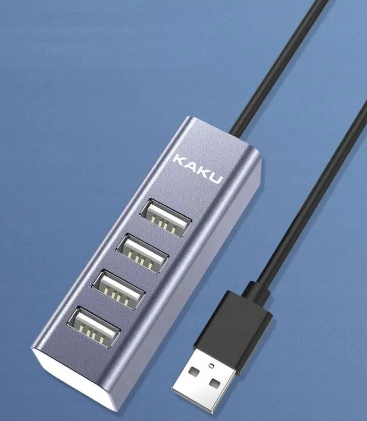 

Концентратор NoBrand USB - USB вилка-розетка 0.8м (4 в 1 USB 2.0) серый, 4 в 1