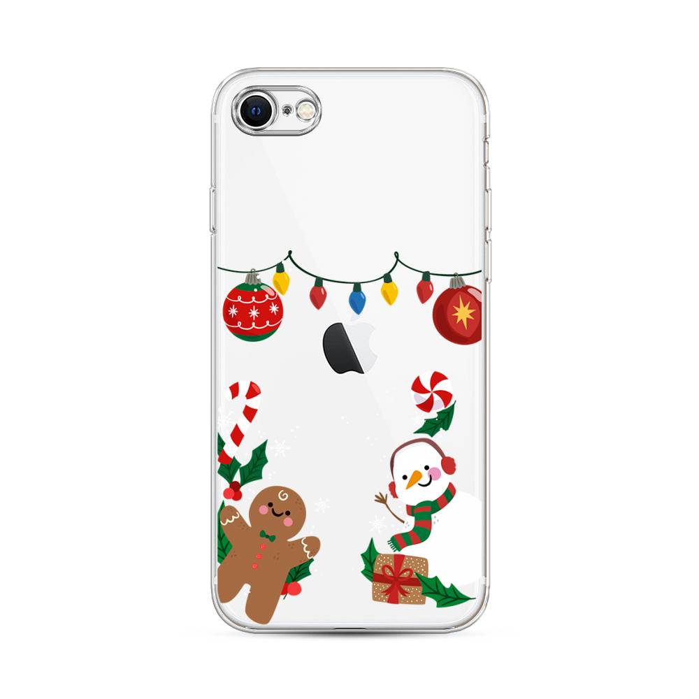 

Чехол на Apple iPhone 7Новогоднее настроение, Коричневый;красный;зеленый, 14850-5