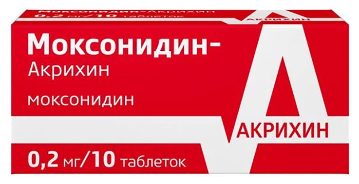 Купить Моксонидин-Акрихин таблетки 0, 2 мг 10 шт., Акрихин АО, Россия