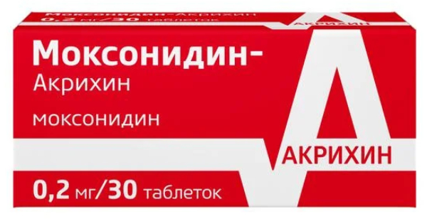 Купить Моксонидин-Акрихин таблетки 0, 2 мг 30 шт., Акрихин АО, Россия