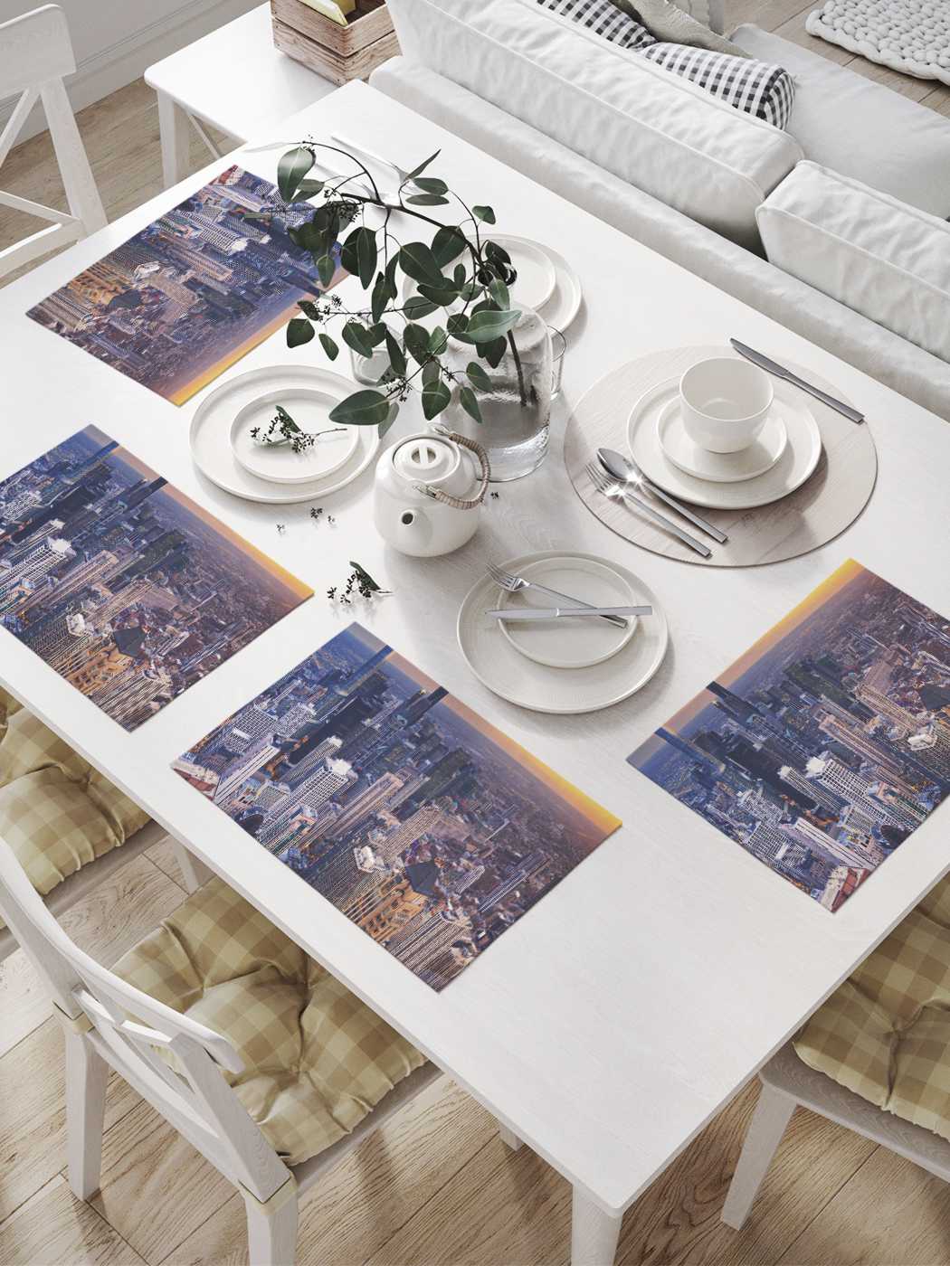 

Комплект салфеток JoyArty "Нью-Йорк с высоты" для сервировки стола 32х46 см, 4 шт., Желтый