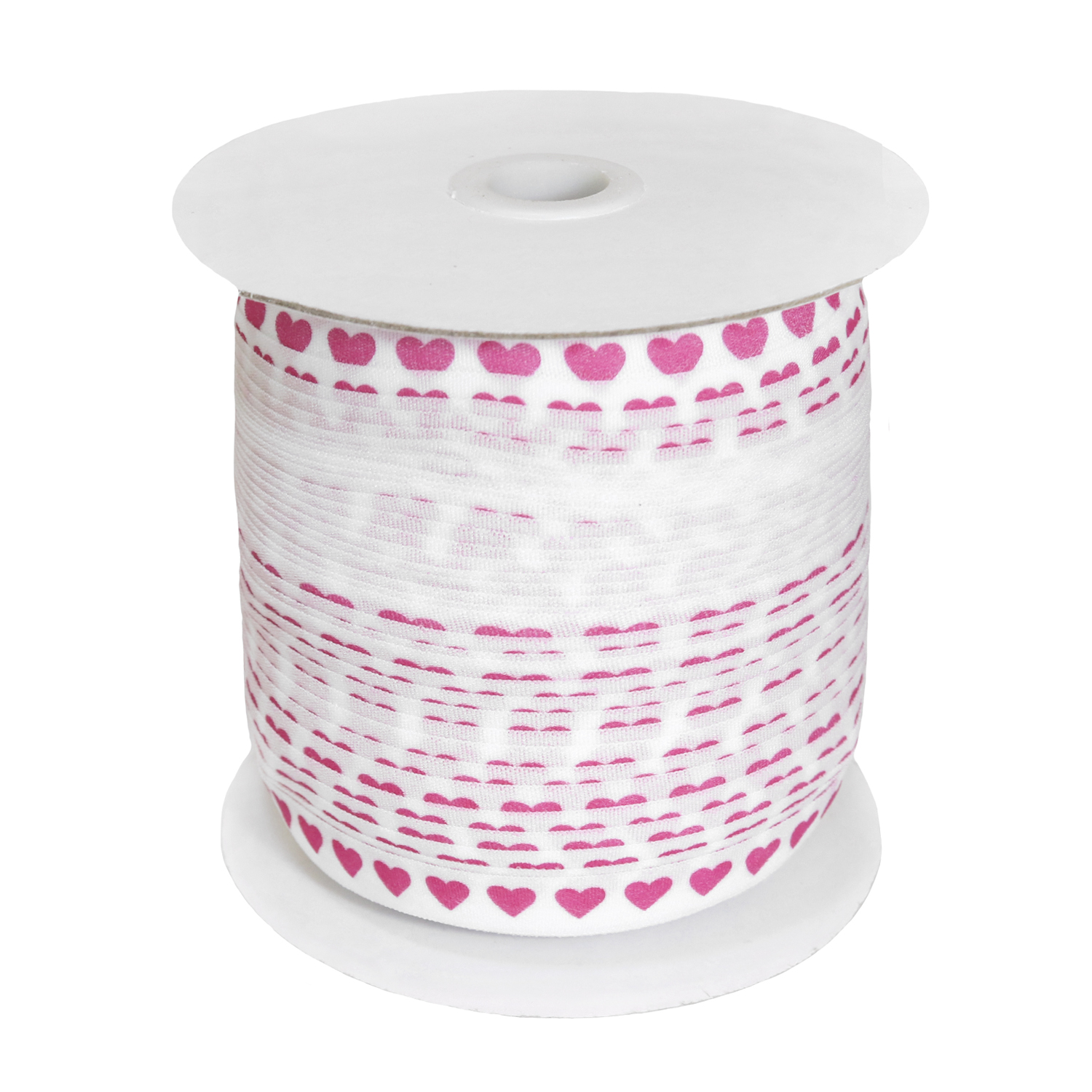 фото Резинка для нижнего белья декоративная (уп.100м) шир.15 мм сердечки розовые дамское счастье
