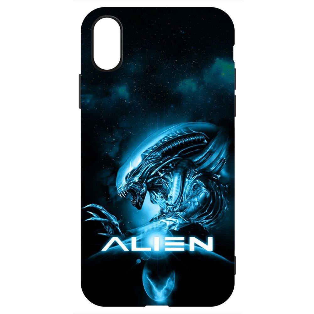 

Чехол-накладка Krutoff Soft Case Чужой. Космос для iPhone XS черный