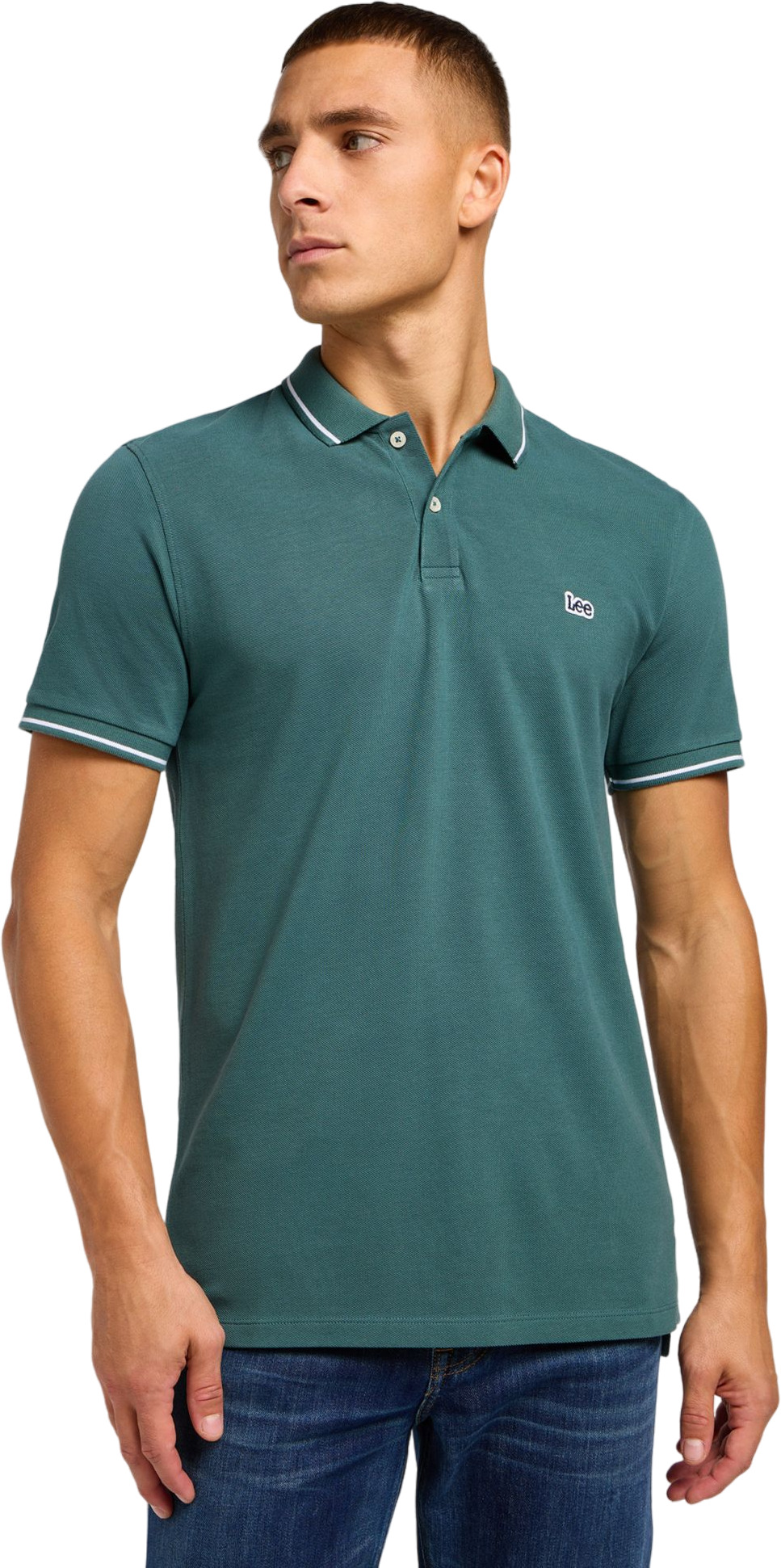 

Футболка мужская Lee PIQUE POLO зеленая XL/REG, Зеленый, PIQUE POLO