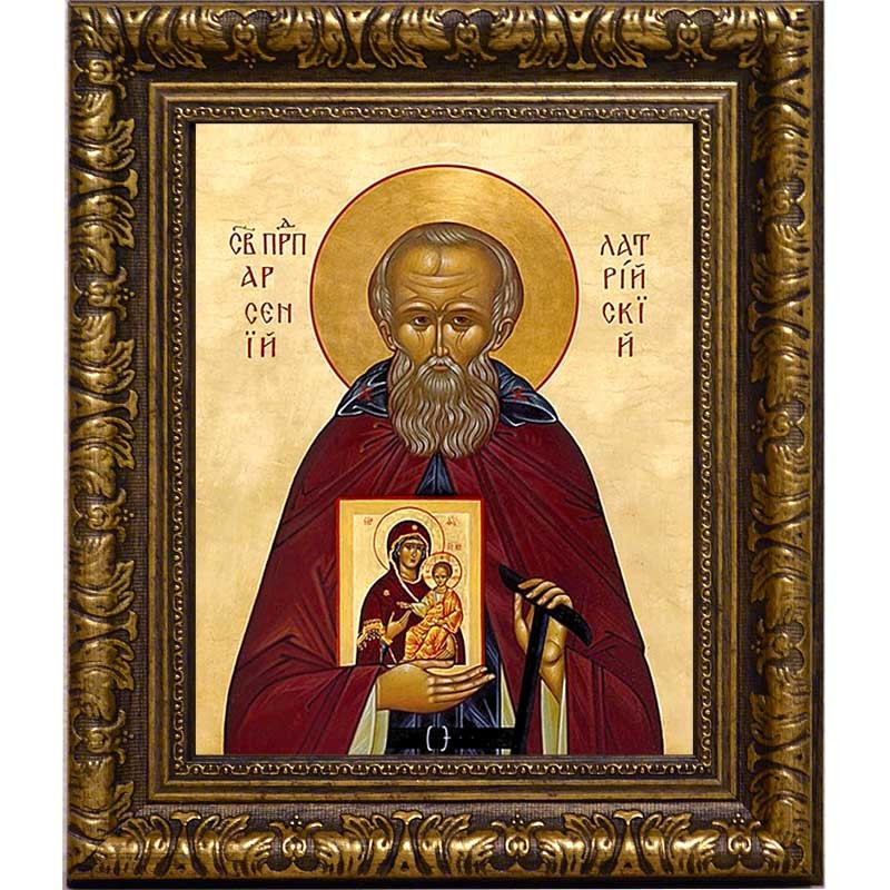 

Арсений Латрийский, преподобный игумен. Икона на холсте.