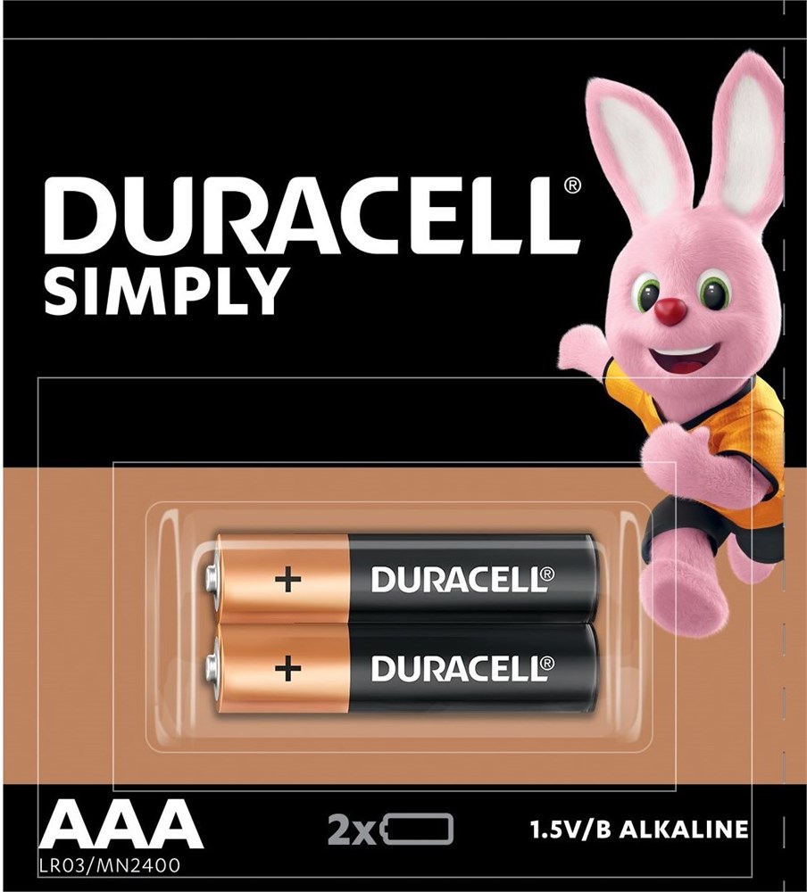 Батарейки Duracell simply AAA 2 210₽