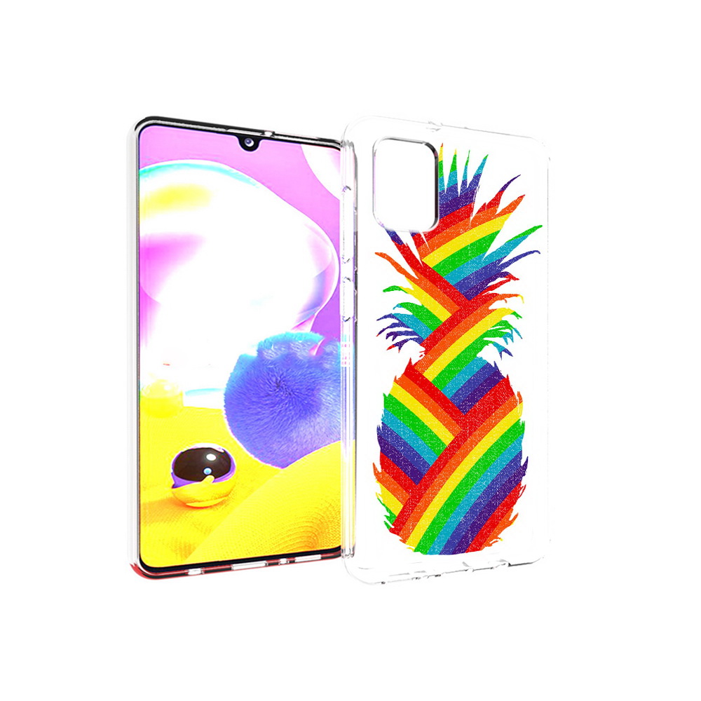 

Чехол MyPads Tocco для Samsung Galaxy A31 радужный ананас (PT146911.482.566), Прозрачный, Tocco