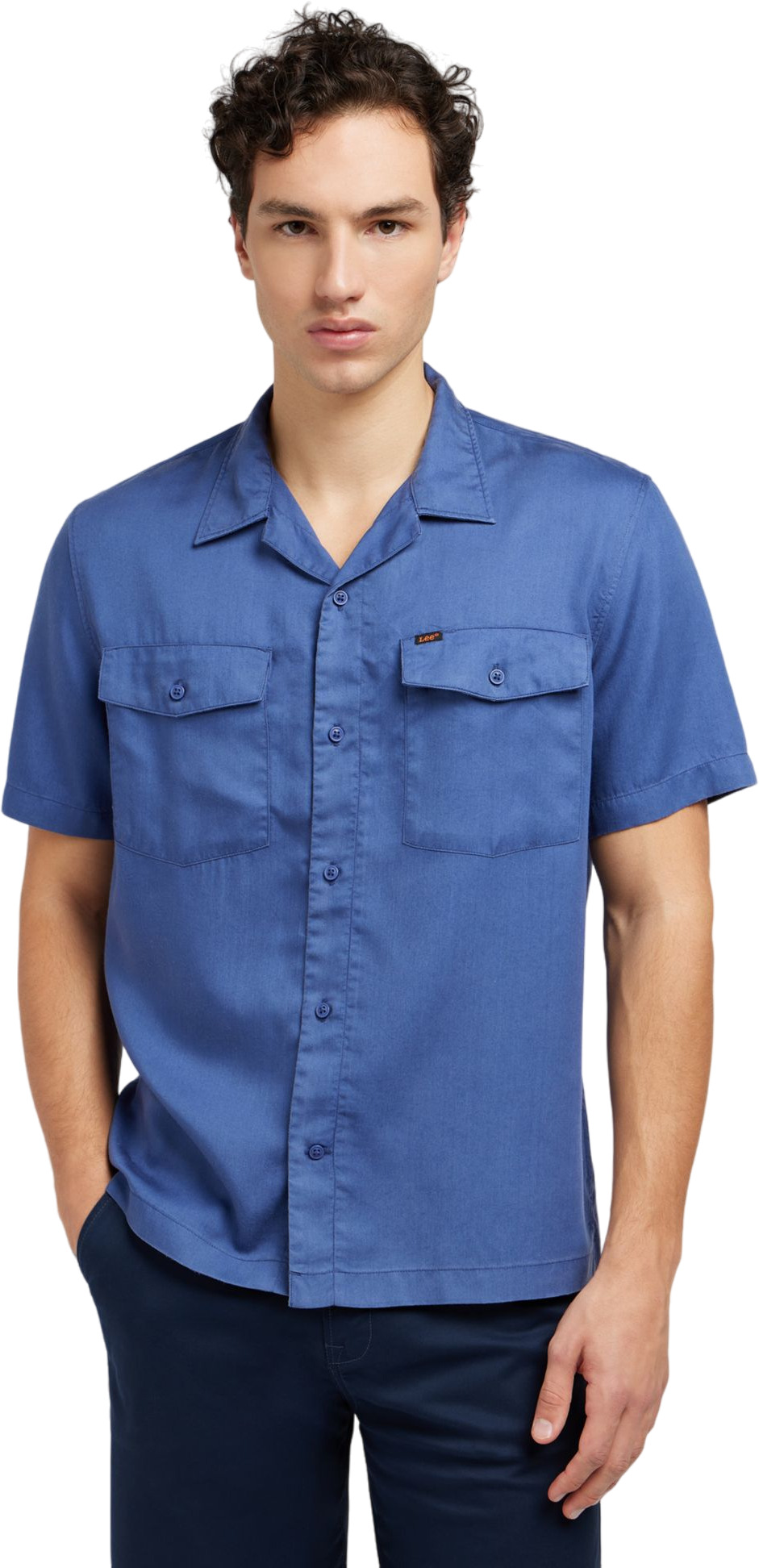 

Рубашка мужская Lee SS CHETOPA SHIRT синяя XXL, Синий, SS CHETOPA SHIRT