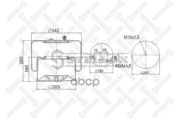 

Пневмоподушка со стаканом Stellox 90-41834-Sx