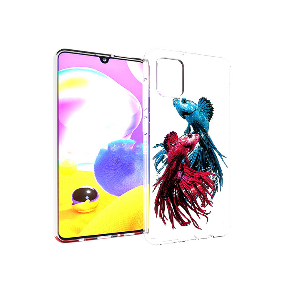 

Чехол MyPads Tocco для Samsung Galaxy A31 рыбы петушки (PT146911.482.592), Прозрачный, Tocco