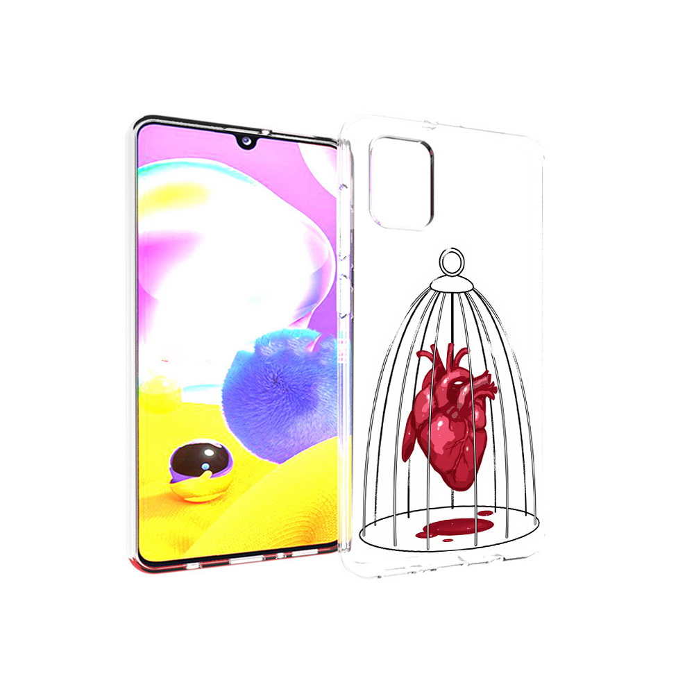 

Чехол MyPads Tocco для Samsung Galaxy A31 сердце в клетке (PT146911.482.597), Прозрачный, Tocco