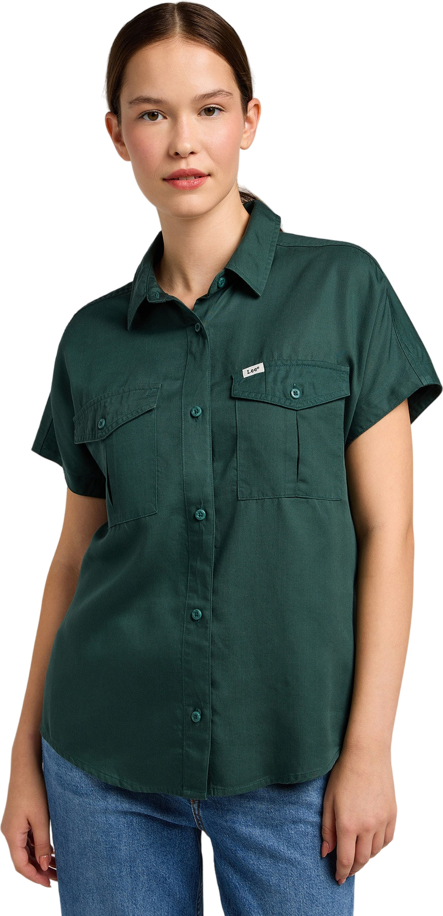 

Рубашка женская Lee DRAPEY SHIRT зеленая L, Зеленый, DRAPEY SHIRT