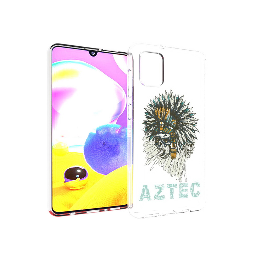 

Чехол MyPads Tocco для Samsung Galaxy A31 скелет индеец (PT146911.482.602), Прозрачный, Tocco