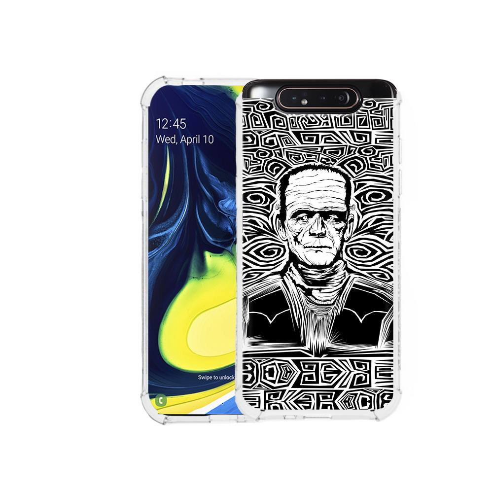 

Чехол MyPads Tocco для Samsung Galaxy A80 франкенштейн черно белый (PT128473.599.661), Прозрачный, Tocco