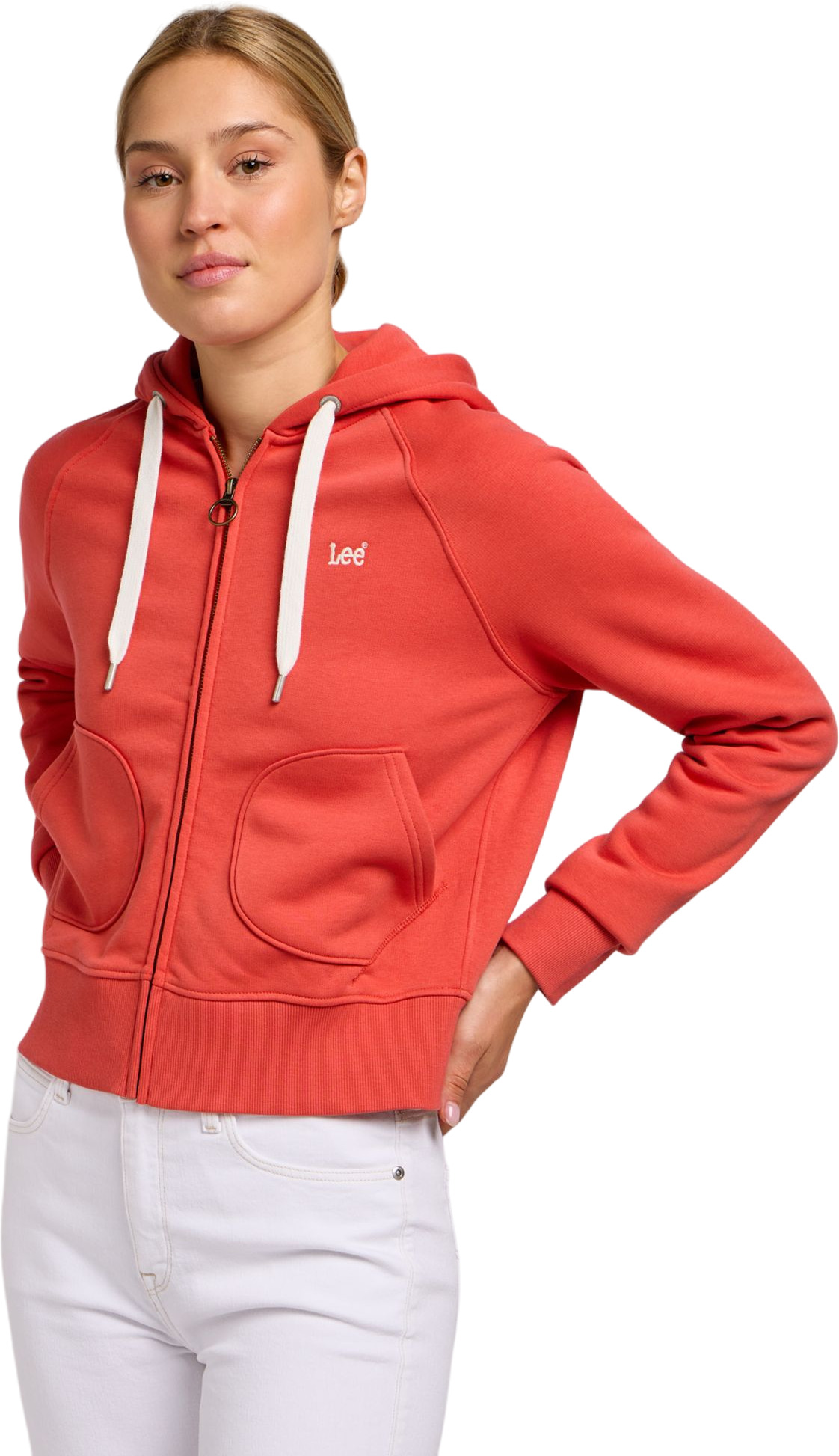 

Толстовка женская Lee ZIP THROUGH HOODIE красная L, Красный, ZIP THROUGH HOODIE