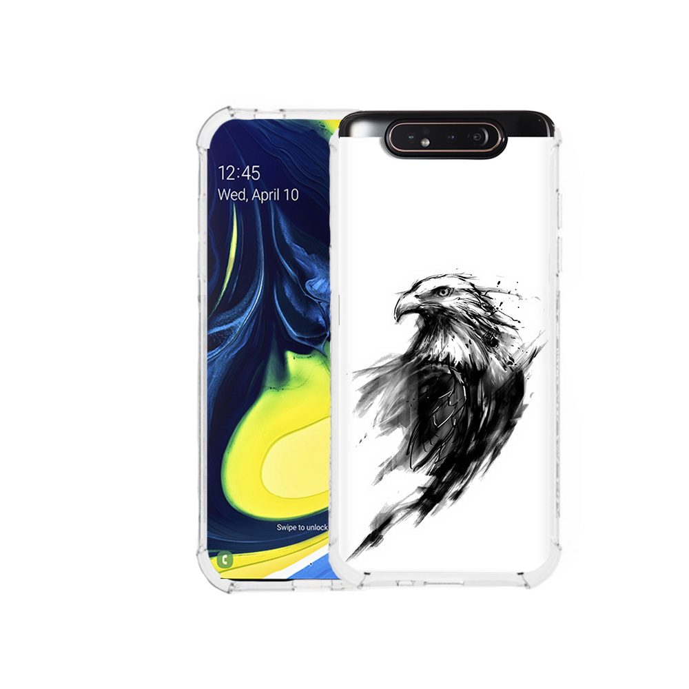 

Чехол MyPads Tocco для Samsung Galaxy A80 чб птица (PT128473.599.670), Прозрачный, Tocco