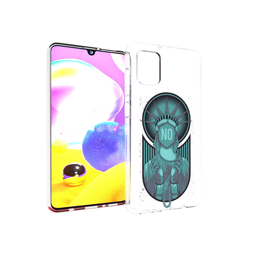 

Чехол MyPads Tocco для Samsung Galaxy A31 статуя свободы зеленый (PT146911.482.623), Прозрачный, Tocco